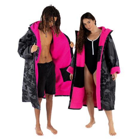 dryrobe Advance Long Sleeve Changing Robe - Black Camo / Pink   £156.75